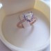 Καρδιά ροζ χρυσό μονόπετρο δαχτυλίδι Κ14 με ζιργκόν